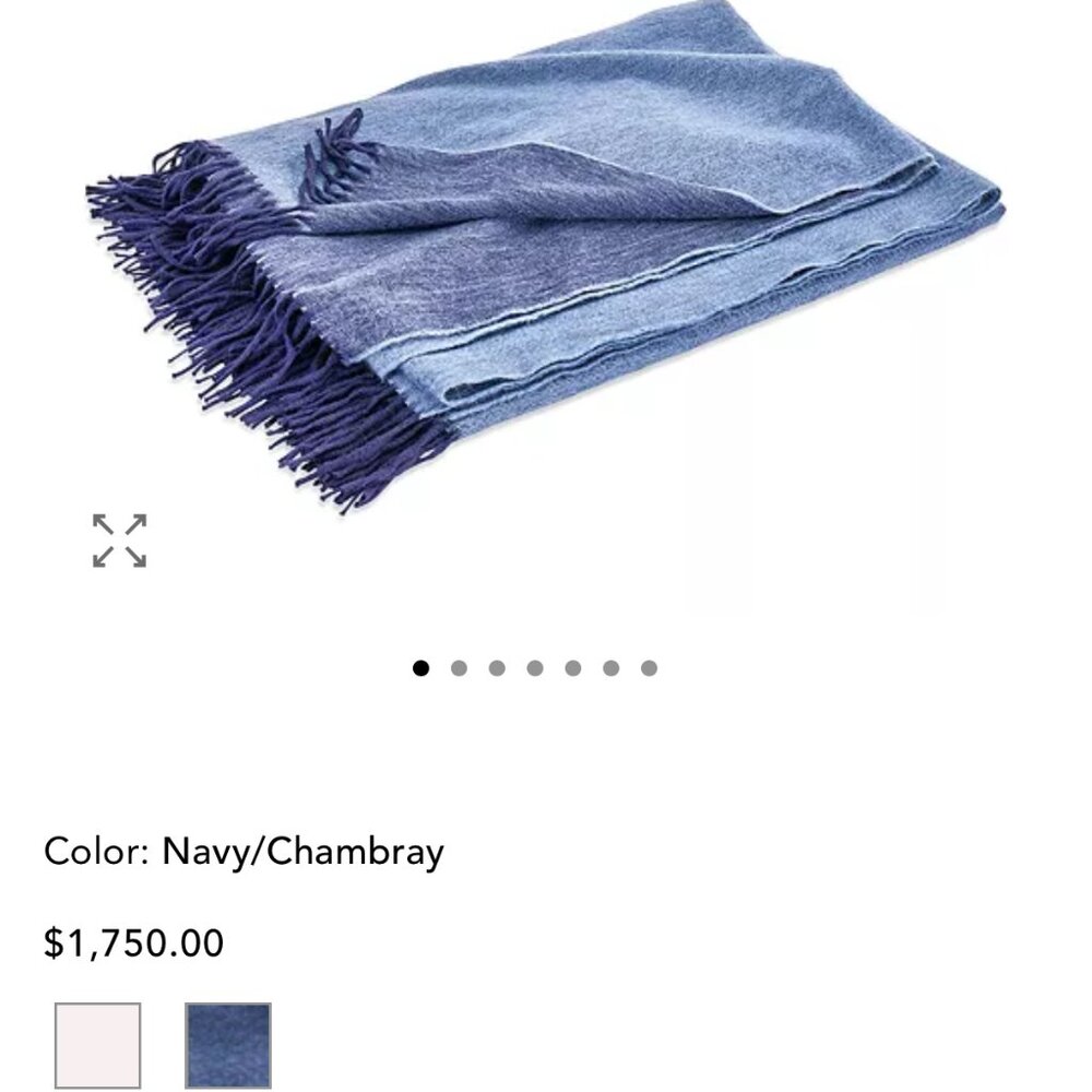 100% Cashmere Matouk Paley Throw | Ultra-luxe quality, Originally $1,750